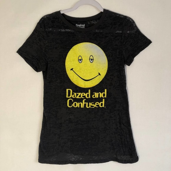 Dazed and Confused Smiley Face Burnout Tee Size Small - Picture 1 of 4